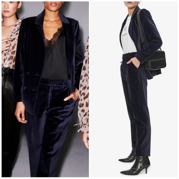 Anine Bing Pants - NWT - Anine Bing Ella Velvet trousers - Ink color